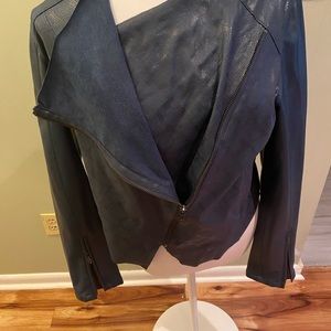Blank NYC Leather Blue Jacket